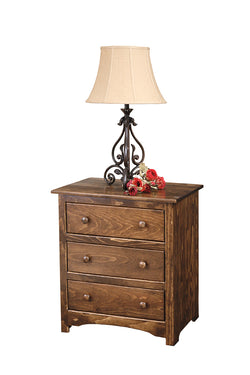 Farmhouse - Amish Shaker Style 3 Drawer Night Stand