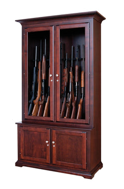 Amish Solid Wood Gun Cabinet - 12 Gun Capacity