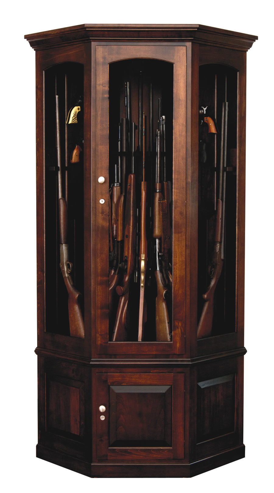 The Revolver - Corner Gun Cabinet with Rotating Gun Rack Carousel ...