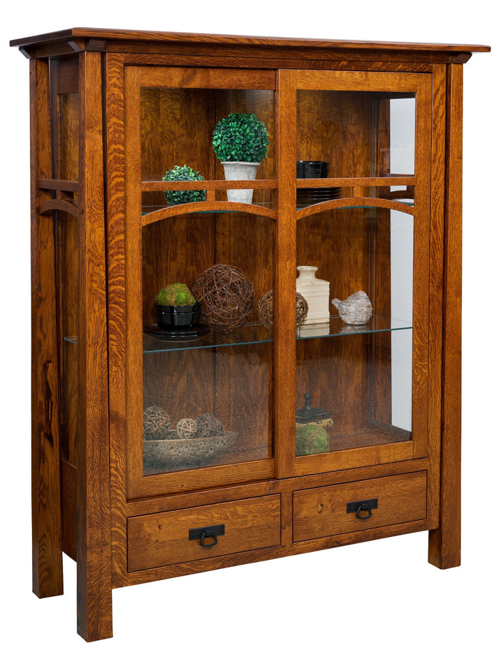 Austin - Amish Sliding Door Curio Cabinet