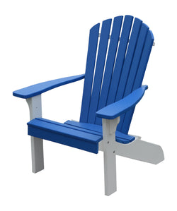 Poly Outdoor Fan-Back Adirondack Chair - White Frame