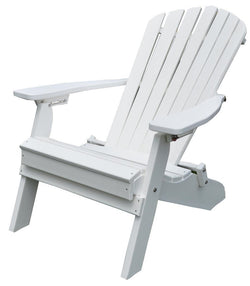 Folding Poly Outdoor Fan-Back Adirondack Chair - White