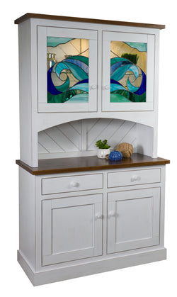 Beach House - Amish Stained Glass Hutch