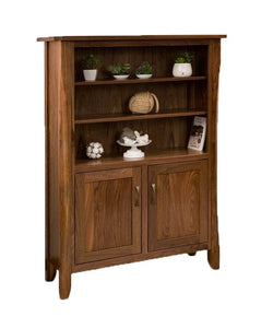 Preston - Amish Solid Wood Bookcase with Doors