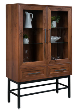 Scarlett - Amish Display Cabinet with Metal Base